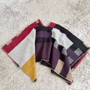 Burberry Prorsum Wool/Cashmere Mega Check Cape Poncho